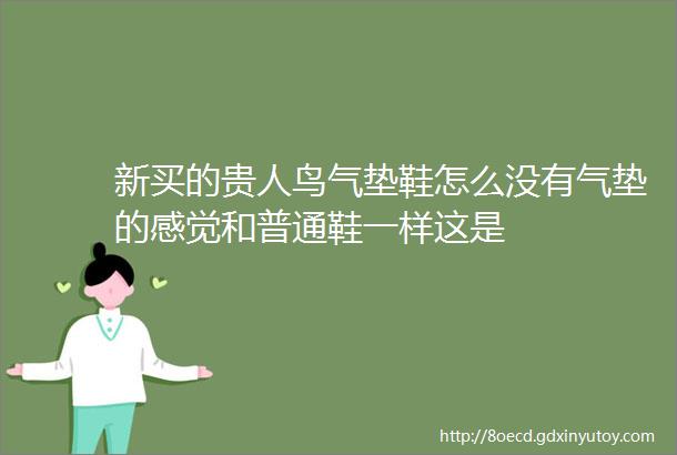 新买的贵人鸟气垫鞋怎么没有气垫的感觉和普通鞋一样这是